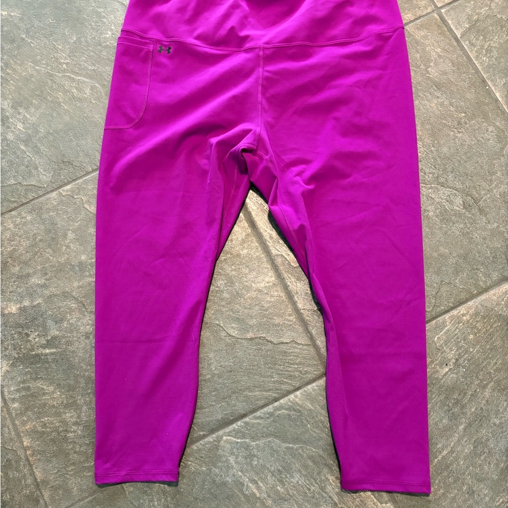 Women’s Under Armour Fitted High Rise Purple Leggings Size 3XL NEW